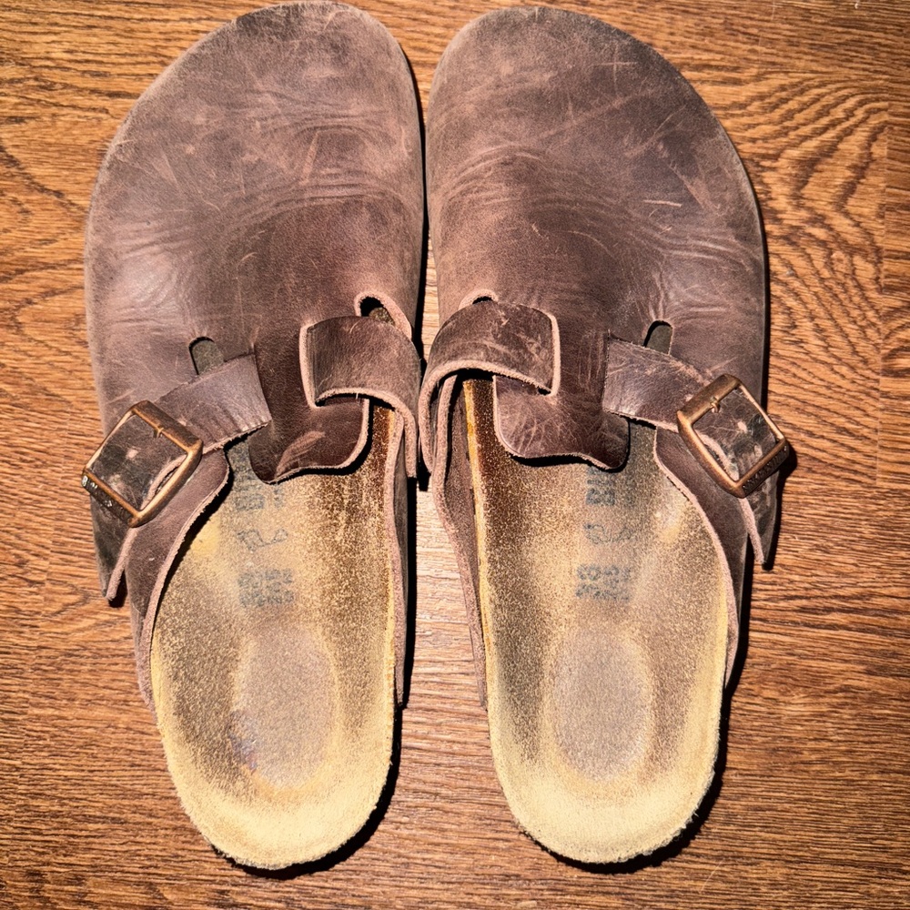 Birkenstock Brown Leather Clogs